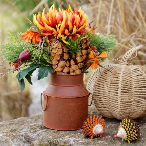 Floristik24 Maitokannu koristeellinen ruosteistutuskone metallikoristeet Ø13cm K15,5cm