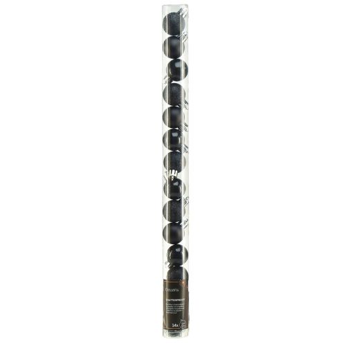 kohteita Mini Tree Balls Musta Särkymätön Muovi Ø3cm 14kpl