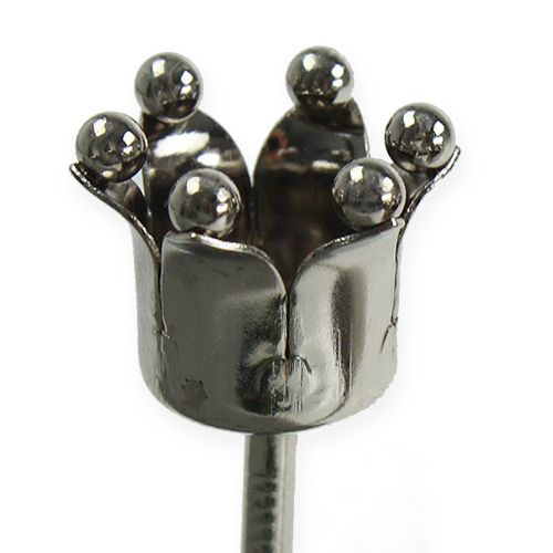 Floristik24 Kynttilänjalka Crown Silver 4kpl