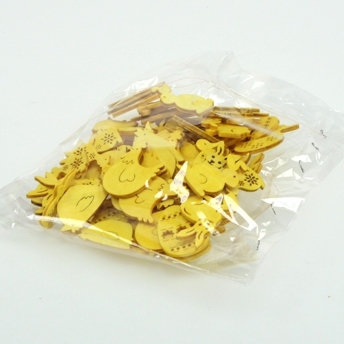 Floristik24 Puinen valikoima pääsiäiskuvioilla 2cm - 4cm 108kpl