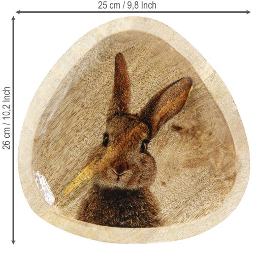 kohteita Pääsiäislautanen Puinen koristelautanen kani Egg Natural 25x26cm
