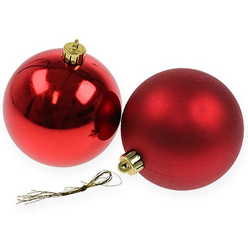 Joulupallo punainen 10cm 4kpl