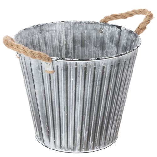 Floristik24 Kukkaruukku, koristeellinen ruukku kahvoilla, metallinen ruukku istutukseen Ø25,5cm