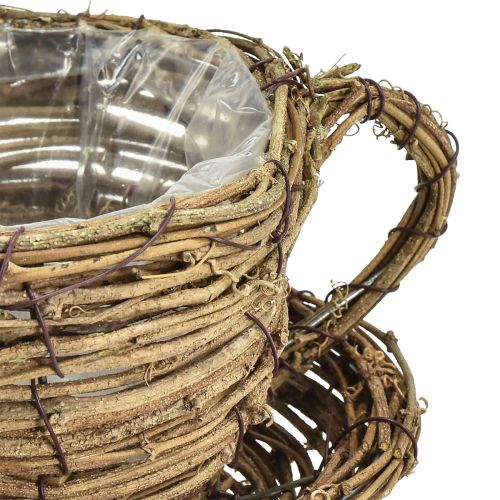 kohteita Kasvikuppi lautasella kasviruukku viiniköynnös luonnollinen Ø19cm K9cm