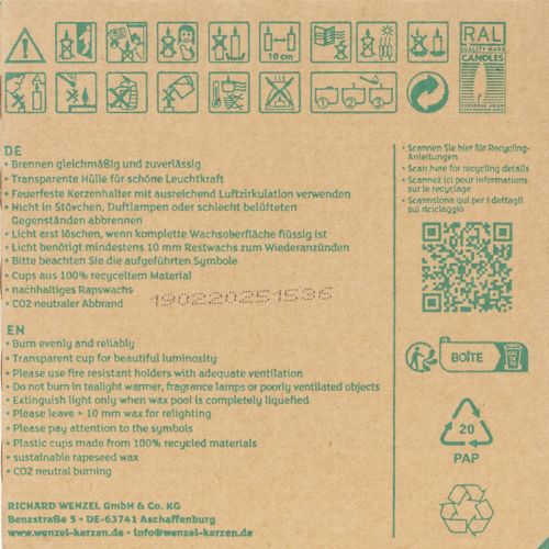 kohteita PURE Nature Lights -tuikkukynttilät, rypsivahaa, luonnollinen, paloaika 7 tuntia, 18 kpl