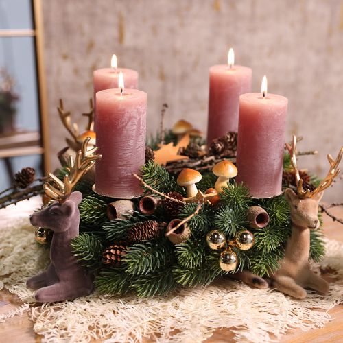 kohteita Istuvan peuran koriste, harmaakultainen, 15 × 6 × 15,5 cm, 3 kpl