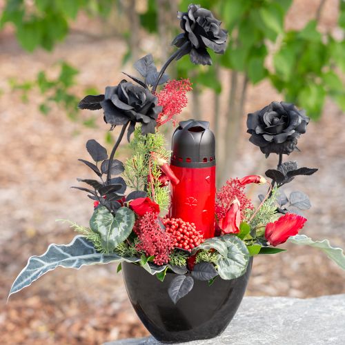 kohteita Ruusun silkkikukka musta 63cm