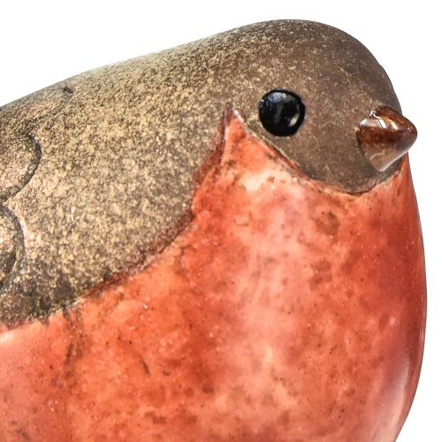 kohteita Keraamiset Robin-figuurit - Punaiset ja luonnolliset sävyt, 5,4 cm - Täydellinen puutarhaan ja kotiin - 4 kpl:n pakkaus