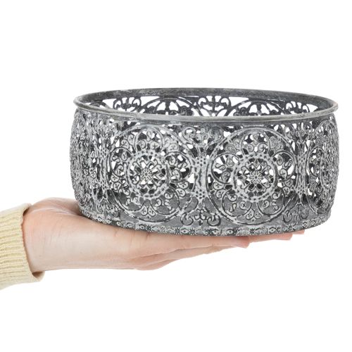 kohteita Koristeellinen metallikulho, harmaa ja valkoinen kuvio, Ø16/19,5/23,5 cm, 3 kpl:n setti