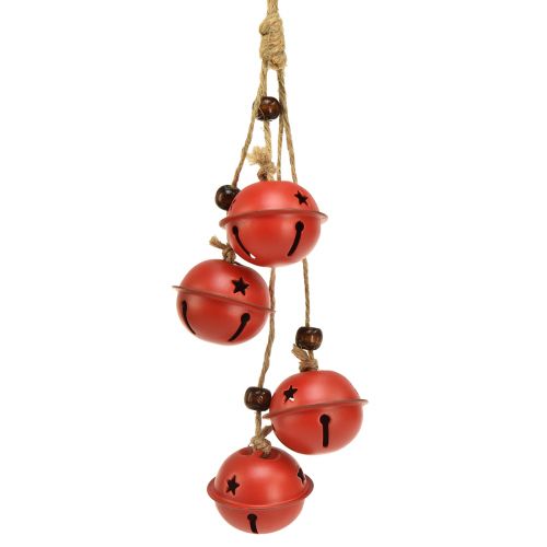 Floristik24 Kelloripustin Joulukellot punaiset 28cm 2kpl setti