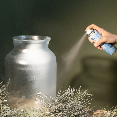 Hopeinen lumisuihke, glitter ikkunoihin ja talvikoristeisiin, 150ml | Floristik24.fi