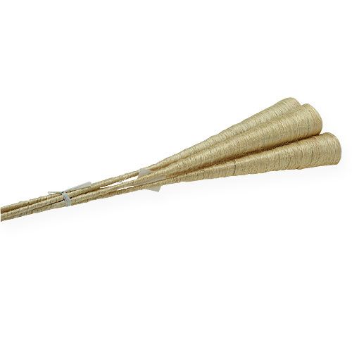 Floristik24 Sisal-suppilo valkaistu Ø4,5cm L60cm 5kpl