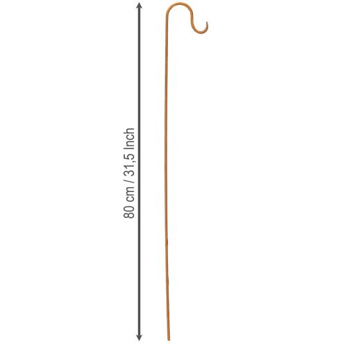kohteita Koukulla varustettu tanko, ruosteenvärinen koristeellinen puutarhakoriste, metallinen, 80 cm korkea, 3 kpl