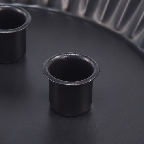 kohteita Design metallinen kynttilänjalka kakun muotoinen - musta, Ø 24 cm - tyylikäs pöytäkoristelu 4 kynttilällä - 2 kpl