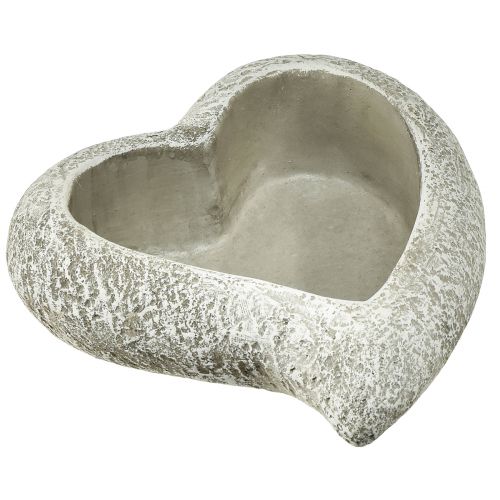 kohteita Valettu kivi sydänkasvikulho kasvisydän harmaa valkoinen 16×16×5cm