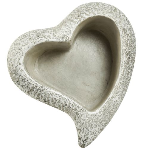 kohteita Valettu kivi sydänkasvikulho kasvisydän harmaa valkoinen 19×19×7cm