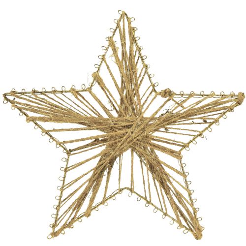 Floristik24 Tähti kääritty juutti joulukoristeen rustiikki 20cm 4kpl