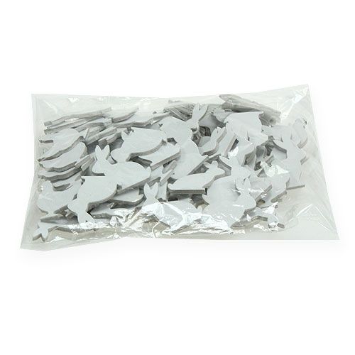 Floristik24 Ripottele koristelu pääsiäiskana, kani valkoinen 4cm 96p