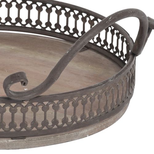 kohteita Kahvallinen tarjotin pyöreä tarjotin antiikkiruskea Ø26/33cm 2 kpl sarja