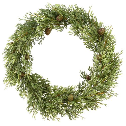 kohteita Kuusiseppele käpyillä keinotekoinen koristerengas vihreä Ø36cm