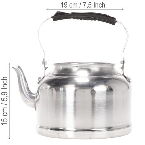 Vintage-koristeellinen teekannu/istutusastia, metallia sinkkijäljitelmällä, Ø19cm, korkeus 15cm | Floristik24.fi