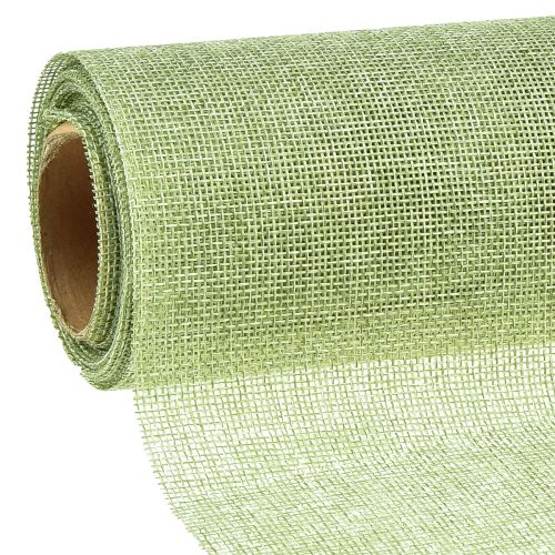 kohteita Pöytälista vihreä vaaleanvihreä juutilla, koristekangas 29×450cm - tyylikäs pöytäjalka juhlakoristeeseen