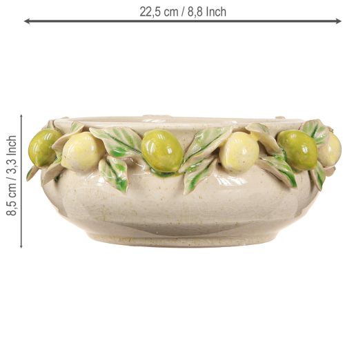 kohteita Keraaminen kulho sitruunoilla – Välimerellinen koristekulho pöytään ja keittiöön Ø21,5cm K8,5cm