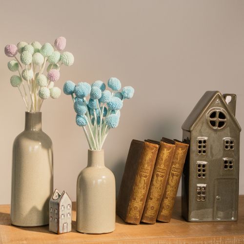 kohteita Kuivattuja Craspedia-kukkia, koristeellinen kimppu olohuoneeseen, pöytäkoristeeksi, häihin, 55 cm, 20 kpl