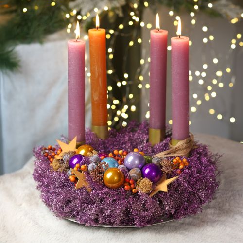 kohteita Kuivattu kukka seppele purppura metallinen seppele Lepidium Ø33cm