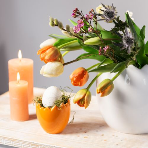 kohteita Planter Easter Egg Suuri munakeraaminen kasviruukku Valkoinen 20×18cm