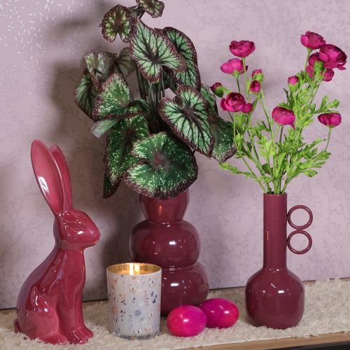 kohteita Moderni, taiteellinen maljakko pitkällä kaulalla ja pyöreillä kahvoilla tyylikkääseen sisustukseen, 24 cm