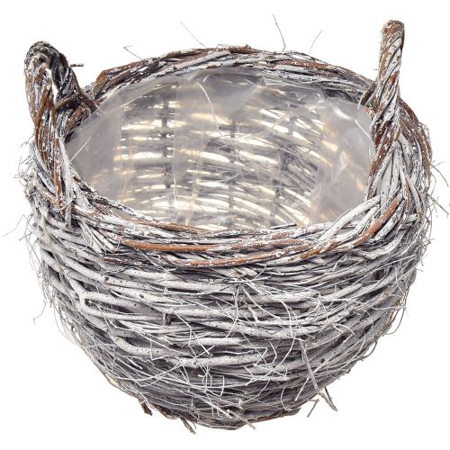 Floristik24 Pajukorisarja valkoisena pestynä - 3 kokoa (42cm, 36cm, 26cm) - Monipuolinen koristeluun ja säilytykseen - 3 kpl:n setti