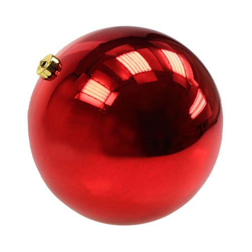Joulupallo keskikokoinen muovinen punainen 20cm