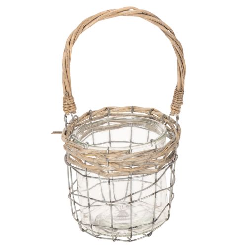 Riippuva lyhty, lasia, metallia, pajua, Ø14,5 cm, 2 kpl | Floristik24.fi