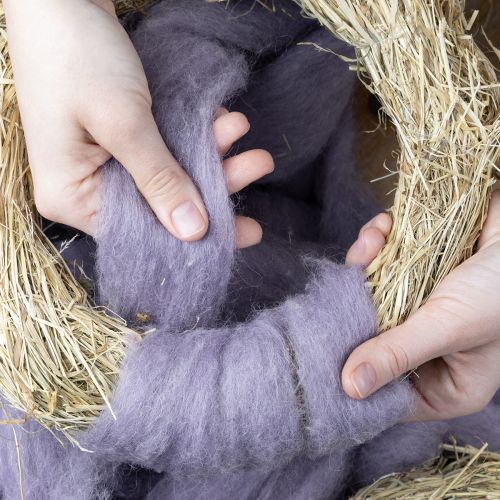 Villanyöri, vaaleanvioletti villanauha, 10 m koristevillaa kukkakauppoihin ja askarteluun | Floristik24.fi