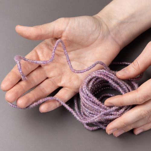 kohteita Villanarua vaaleanpunaisella ja kultaisella langalla, 5 m x 5 mm langalla, koristeluun ja askarteluun