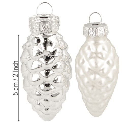 kohteita Lasiset kartiot, hopeaa, 5 cm, 14 kpl