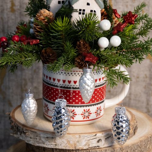 kohteita Lasiset kartiot, hopeaa, 5 cm, 14 kpl