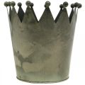 Floristik24 Deco-kruunu antiikkisen näköinen harmaa metallikoriste Ø17,5cm K17,5cm