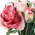 Floristik24 Keinotekoiset ruusut Vaaleanpunaiset Keinoruusut Koristekimppu 29cm 12kpl