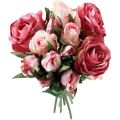 Floristik24 Keinotekoiset ruusut Vaaleanpunaiset Keinoruusut Koristekimppu 29cm 12kpl
