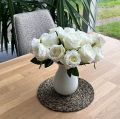 Keinotekoisia ruusuja nippuna valkoinen 30cm 8 kpl | Floristik24.fi