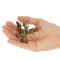 Metallinen lautasliinarengas, jossa peuranpää, kultakuvio, 6 cm, 4 kpl | Floristik24.fi