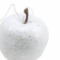 Floristik24 Deco Mini Apple Glitter Valkoinen joulukuusenkoriste Ø3,5cm 24kpl 24kpl