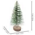 Keinotekoiset minijoulukuuset joulupöytäkoristeina, lumen peittämät, 6 cm, 12 kpl | Floristik24.fi