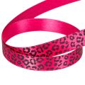 Koristeellinen nauha leopardikuviolla, pinkki, 15 mm x 18 m | Floristik24.fi