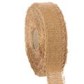 Floristik24 Koristeellinen puuvillanauha, rustiikkityylinen, hapsuilla, 40 mm, 30 m