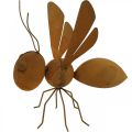 Koristeellinen figuuri mehiläinen, metallinen hyönteinen, puutarhakoriste patinalla L20cm K19cm