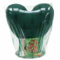 Floristik24 Kukkavaahtomuovi 3D-sydän jalassa kukkavaahtomuovi vihreä 30cm x 28cm
