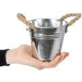 Kiiltävä metalliämpäri köysikahvoilla, Ø12cm | Floristik24.fi